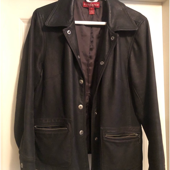 Jackets & Blazers - Sundance brown size 12 leather jacket